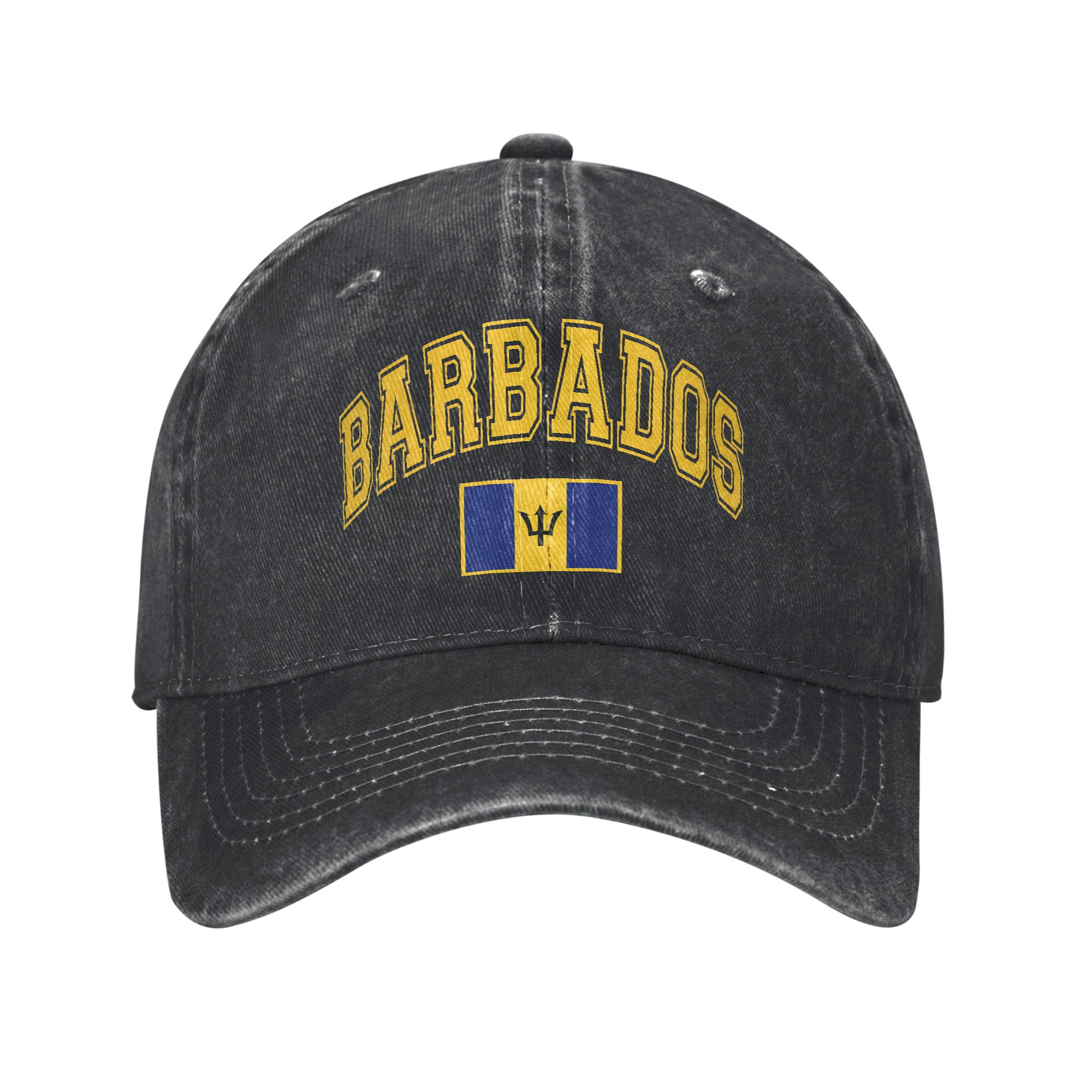 Outdoor Sport Hat Classic - Yıkanmış Beyzbol Şapkası Barbados Barbados Bayrağı