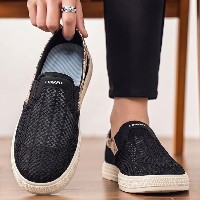 Outdoor Sports Shoes - Yazlık erkek delikli file terlikler nefes