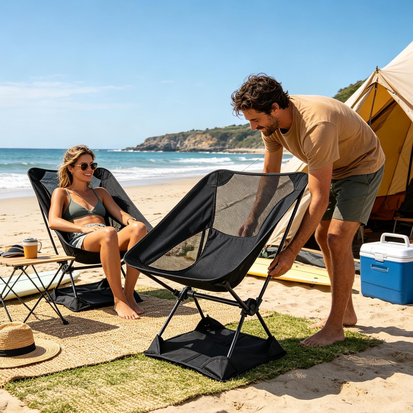 Outdoor Sport Chairs - Oxford Kumaşlı Çökmeyen Kamp Sandalyesi Zemin