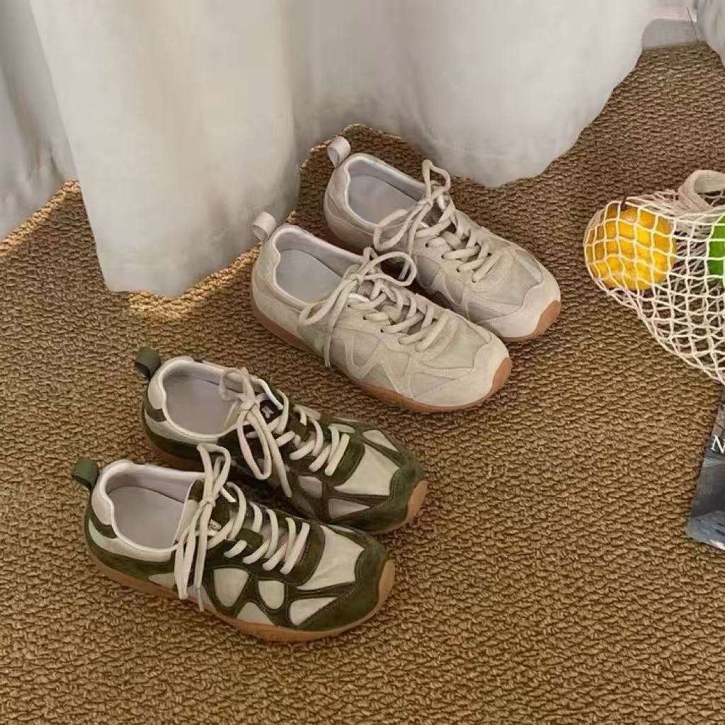 Outdoor Sports Shoes - Vintage Patchwork Bağcıklı Kadın Spor Ayakkabıları